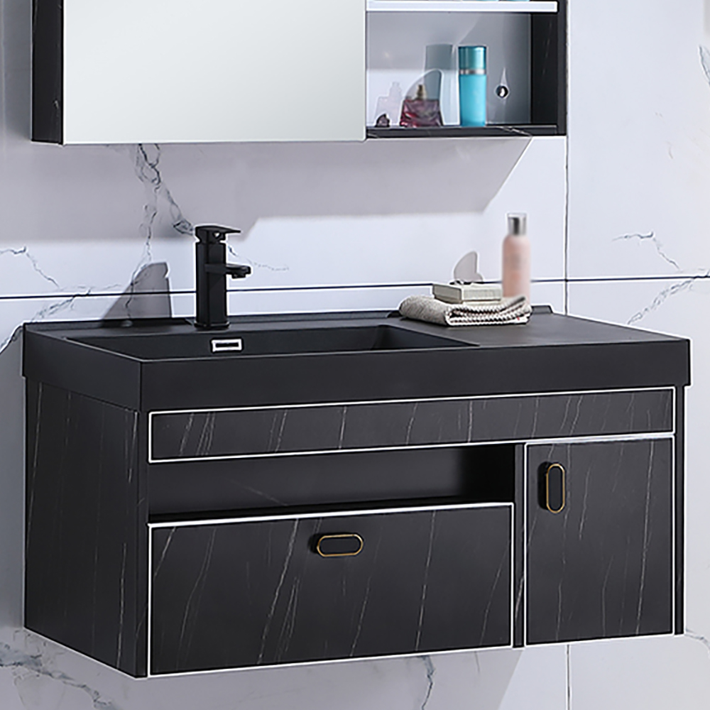 1000mm Floating Bathroom Vanity Quartz Integral Basin & Medicine IncludedHomary