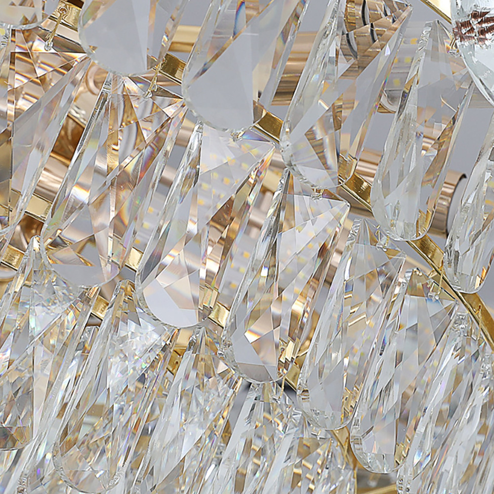 Round Tiered Crystal Chandelier with 21-Light in Light Luxury & Chic Style