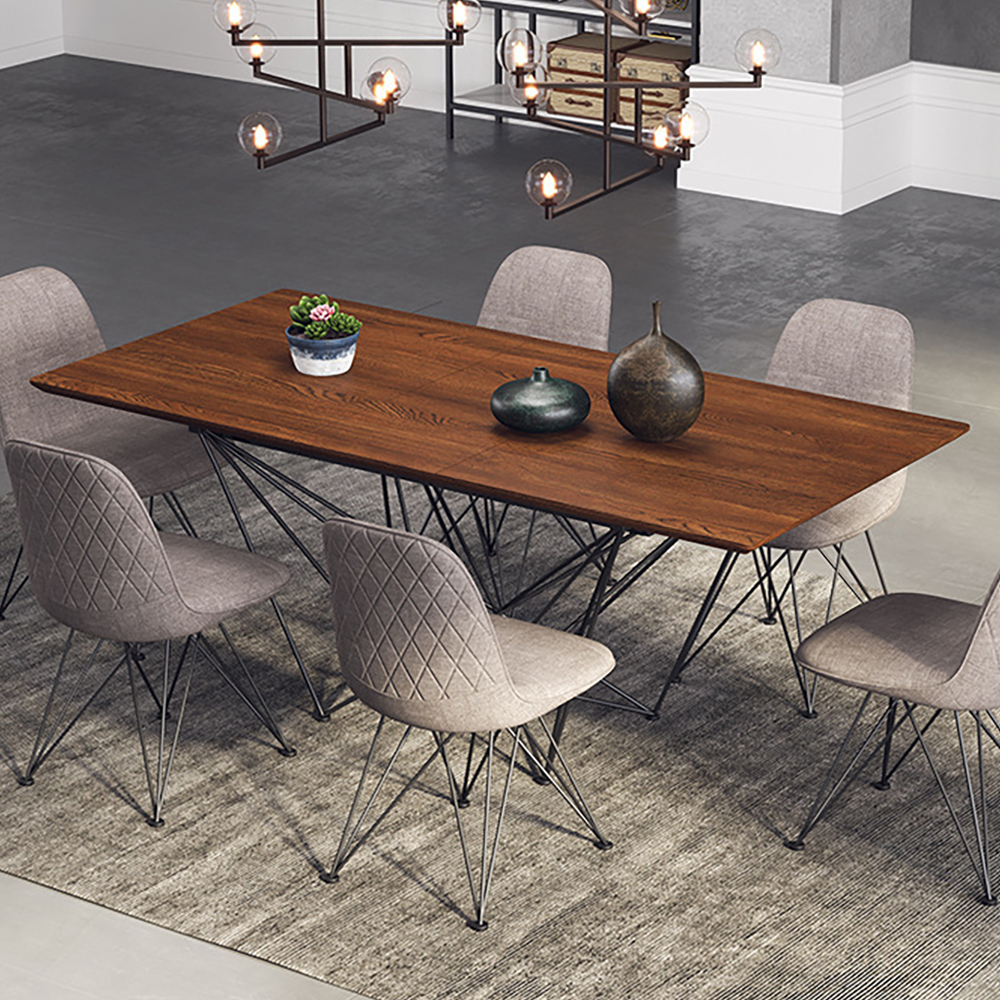 

86.6" Extendable Multipurpose Dining Table with Stone Top in Minimalist Style