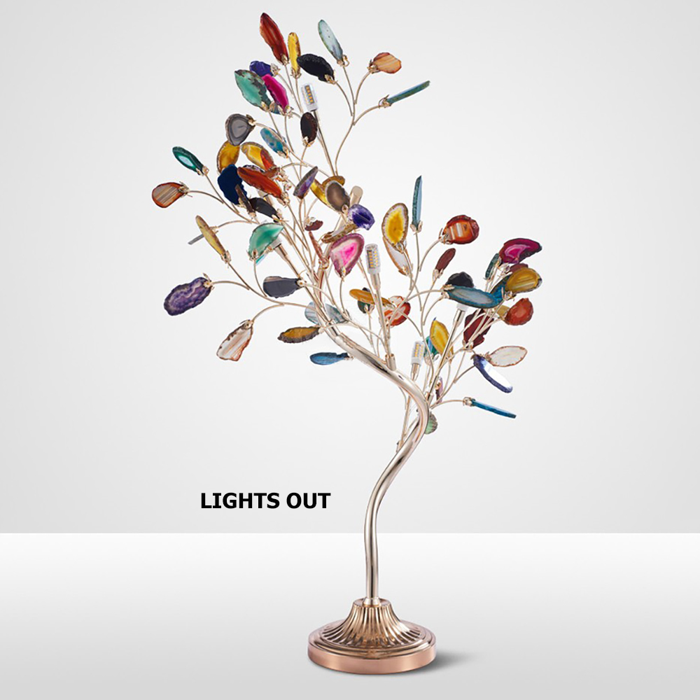 Modern 6-Light Agate Tree Table Lamp with On / Off Switch