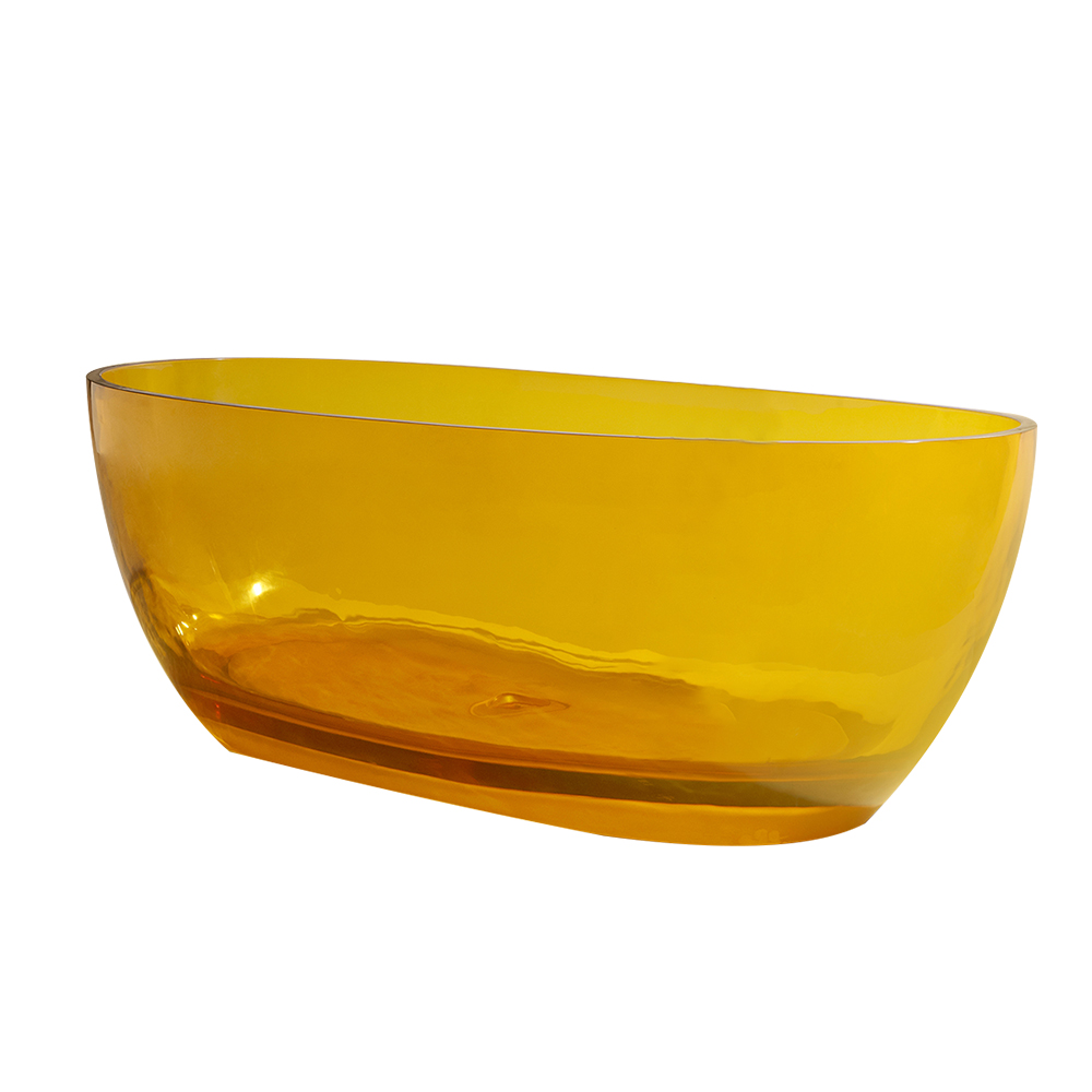 

Modern Oval Shape 67" Freestanding Crystal Clear Resin Soaking Bathtub with Drain