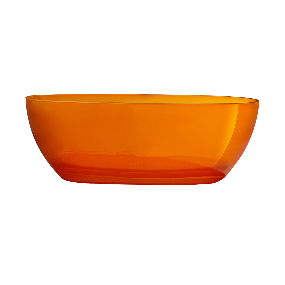 

Modern Oval Shape 67" Freestanding Crystal Clear Resin Soaking Bathtub with Drain