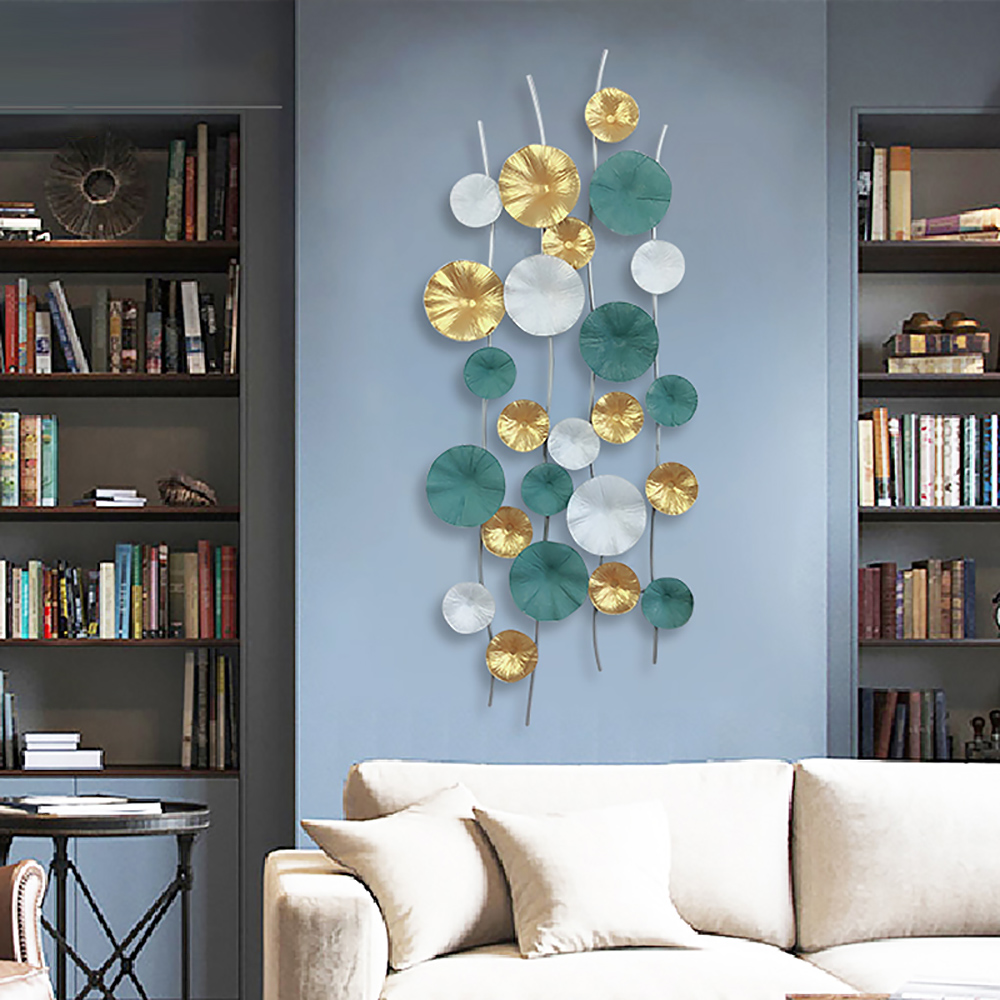 

3D Natural Lotus Leaves Simplicity Metal Wall Decor