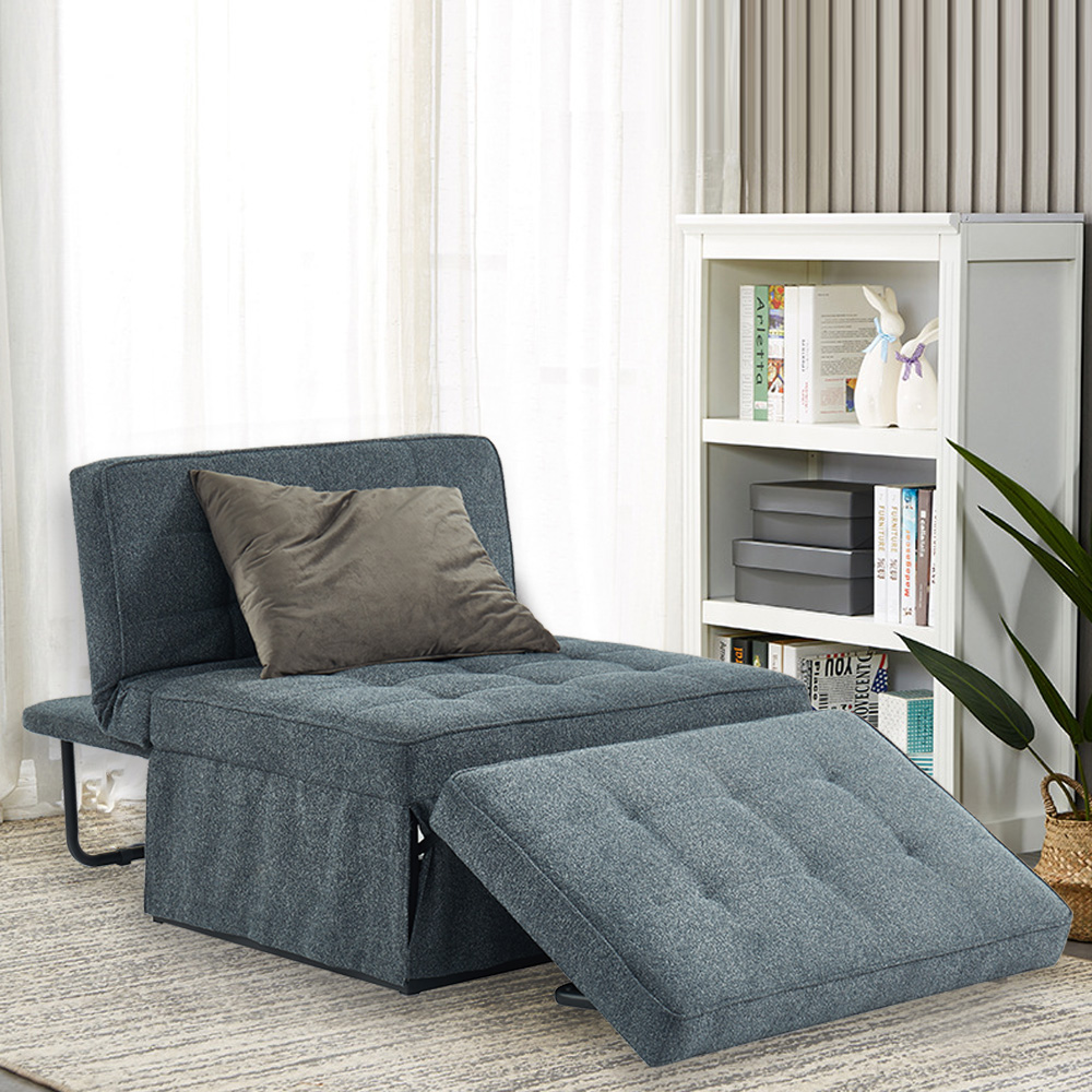 

Sleeper Chair Bed Convertible Chaise Lounger Multi-Function Folding in Green