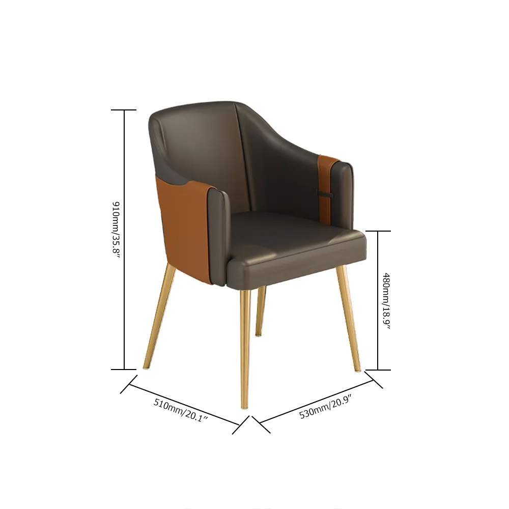 Modern Dining Chair MidCentury Upholstered PU Leather Dining Chair