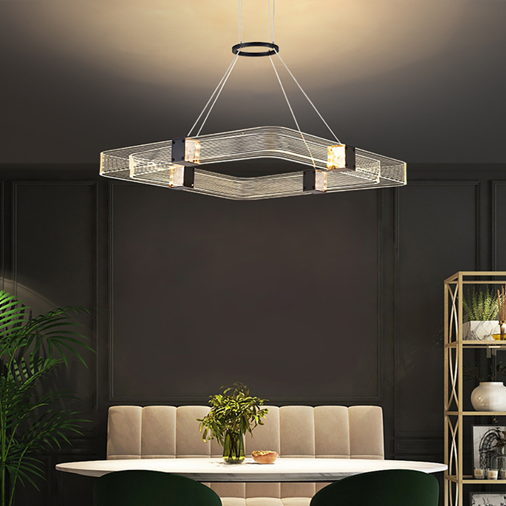 

Postmodern Geometric Acrylic LED Pendant Light with Adjustable Cables