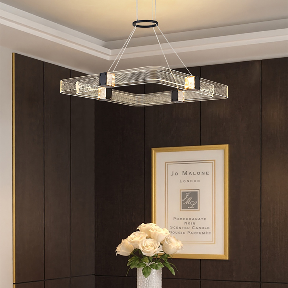 

Postmodern Geometric Acrylic LED Pendant Light with Adjustable Cables