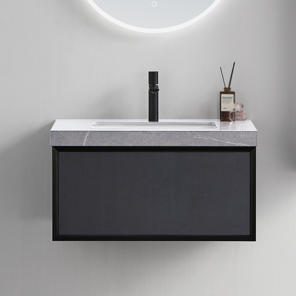 

Modern Floating Bathroom Vanity Wall Mounted with Sink, Side Cabinet for Option