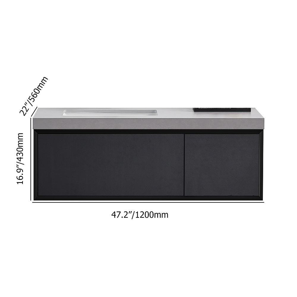 

Modern Floating Bathroom Vanity Wall Mounted with Sink, Side Cabinet for Option