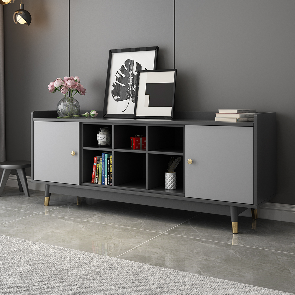 

Contemporary TV Stand for Bedroom in Gray with Ample Storages
