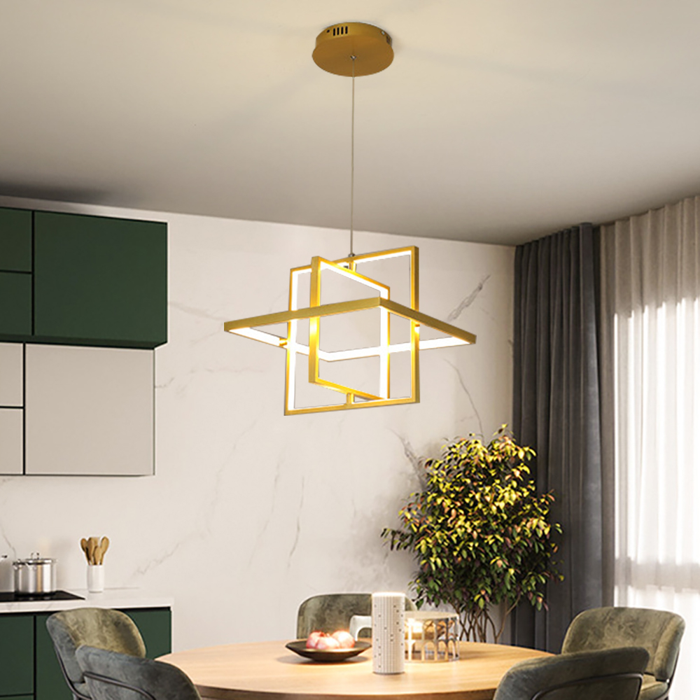 

Gold Geometric LED Pendant Light with Adjustable Cables