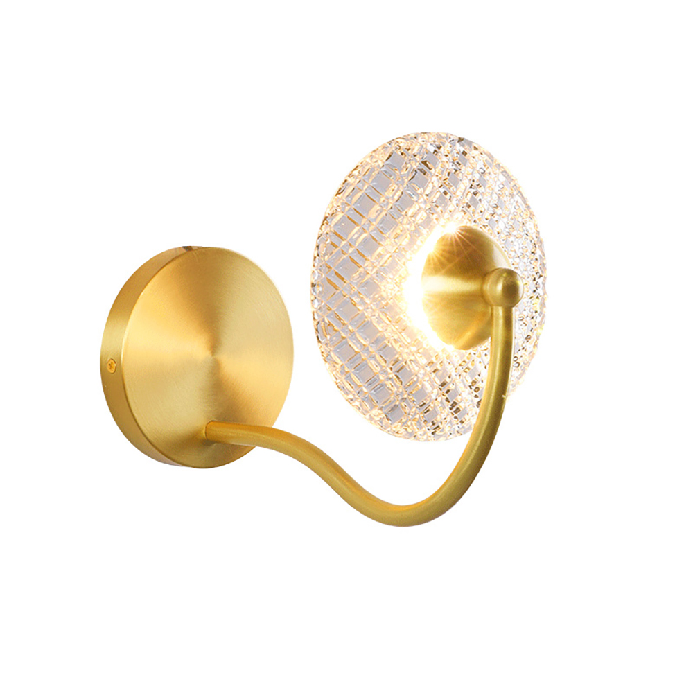 LED Wall Light 1Light Art Deco Brass Armed Sconce in GoldHomary