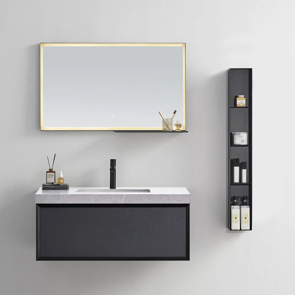 Modern Floating Bathroom Vanity Wall Mounted with Sink, Side