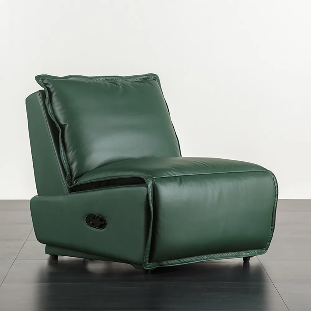 

Green Armless Swivel Manual Glider Recliner Cushioned Chair for Bedroom & Living Room