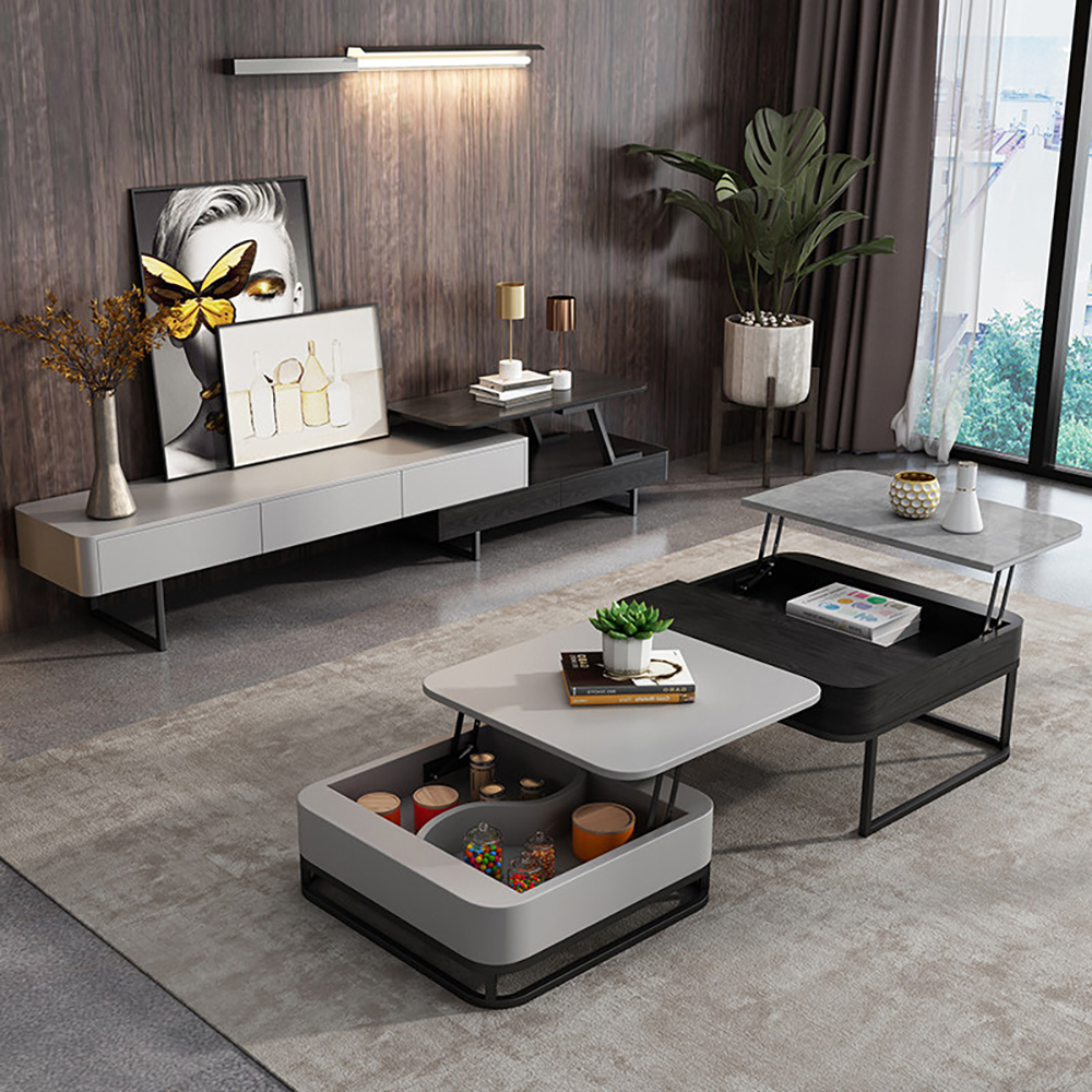 Modern 3-Piece Coffee Table & TV Stand Set with Storage