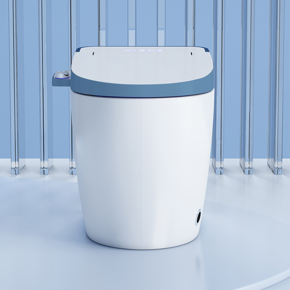 Elongated OnePiece Smart Toilet Floor Mounted Automatic Toilet Self