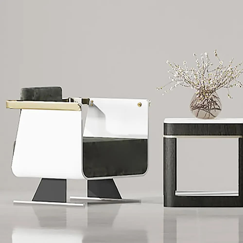 

White Modern Accent Chair Upholstered Cotton & Linen Accent Chair