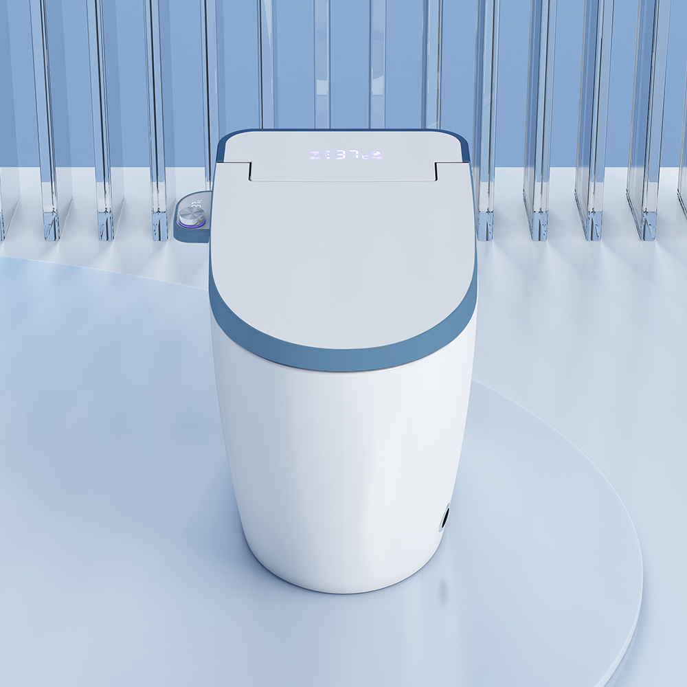Elongated OnePiece Smart Toilet Floor Mounted Automatic Toilet Self
