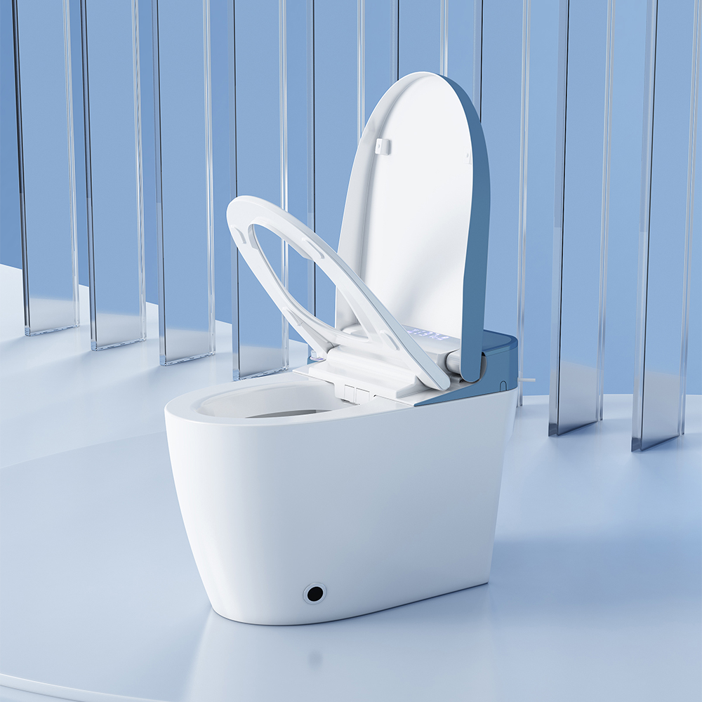 Elongated OnePiece Smart Toilet Floor Mounted Automatic Toilet Self