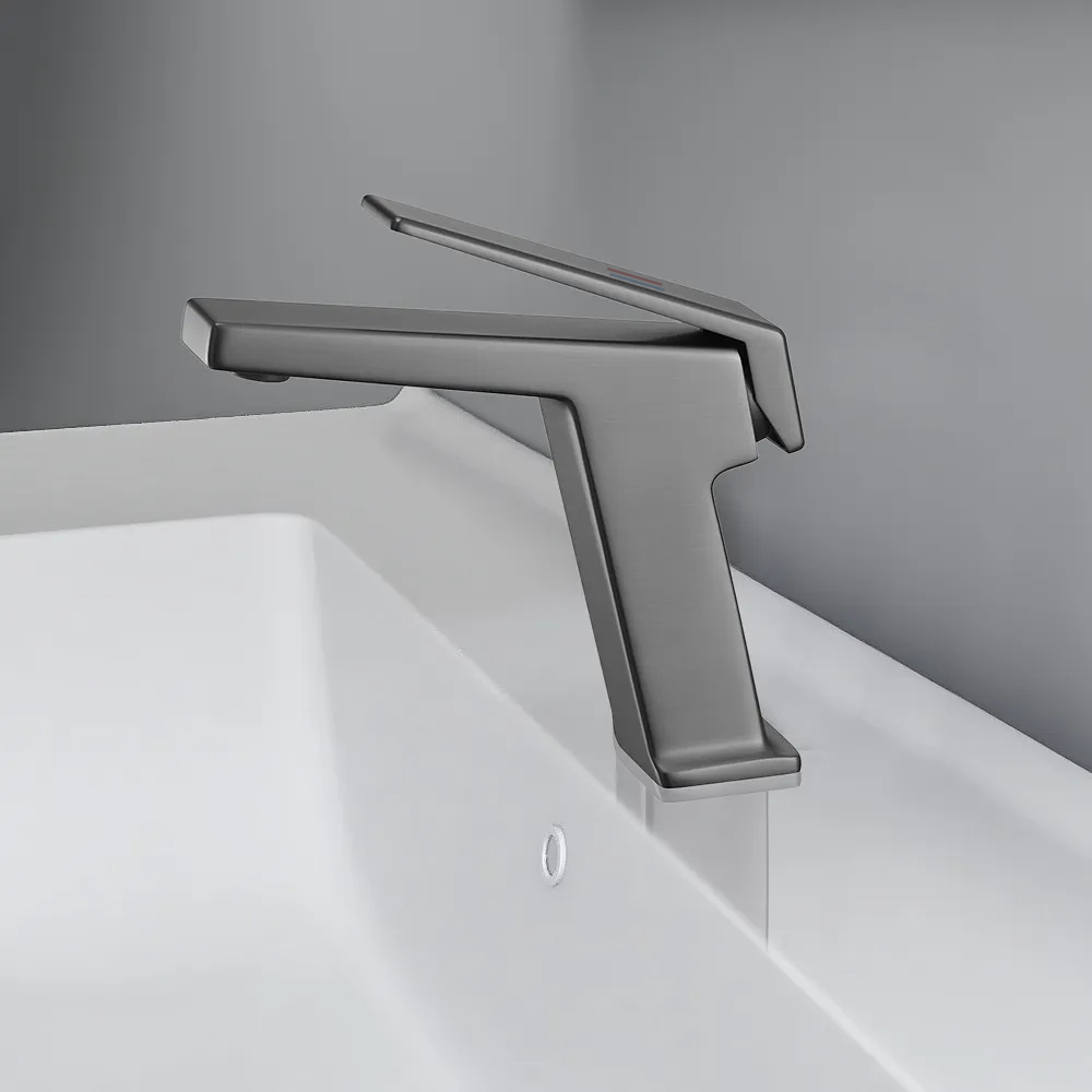 

Gunmetal Bathroom Sink Faucet 1-Hole Single Handle Solid Brass, Gunmetal gray