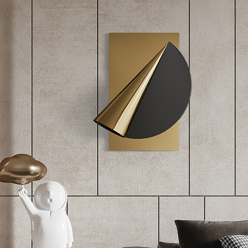 Gold & Black Geometric Metal Wall Decor Background Hand-Forged Art