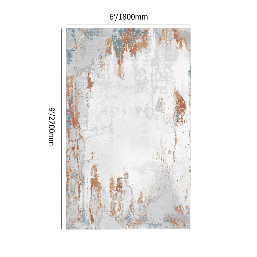 6' × 9' Modern Abstract Ink Painting Multi-colored Rectangle Area Rug