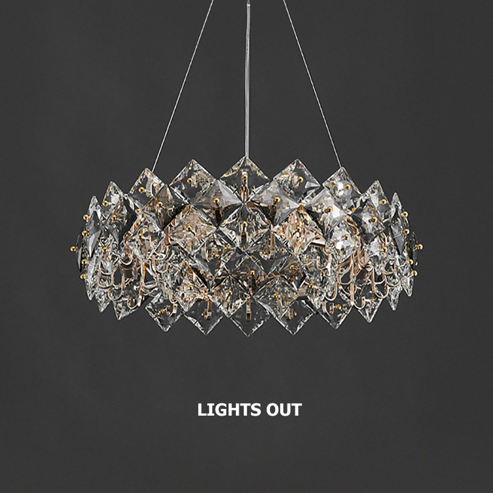 Modern 6-Light Tiered Crystal Chandelier with Adjustable Cables