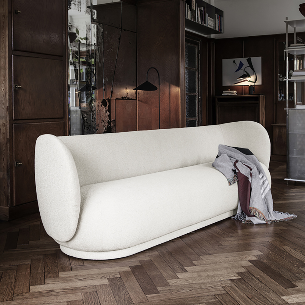 

Modern Minimalist Linen 3-Seater Sofa in Solid Wood Frame