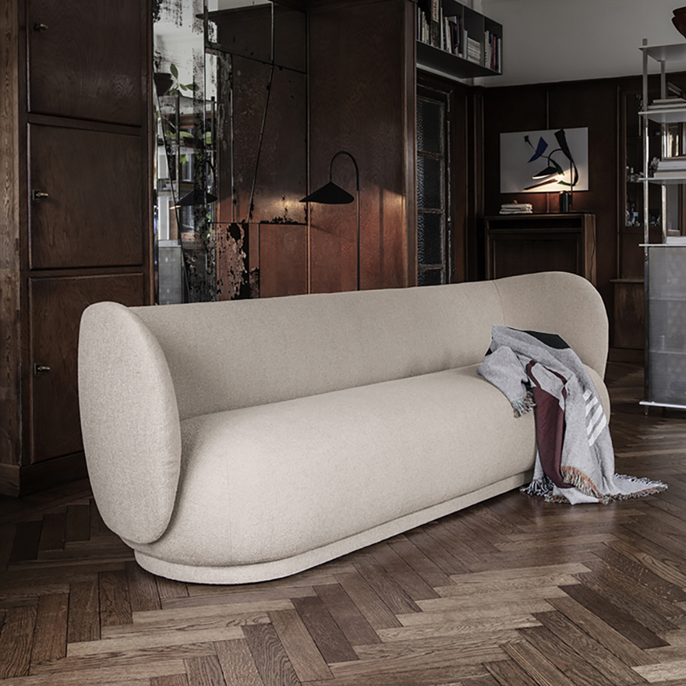 

Modern Minimalist Linen 3-Seater Sofa in Solid Wood Frame