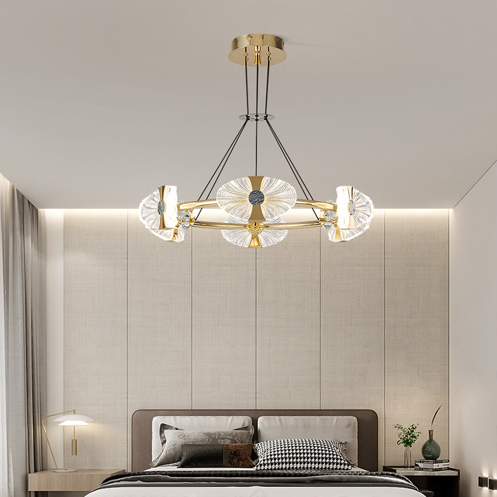 

Modern Circle Acrylic LED Chandelier 6-Light for Living Room and Dining Room