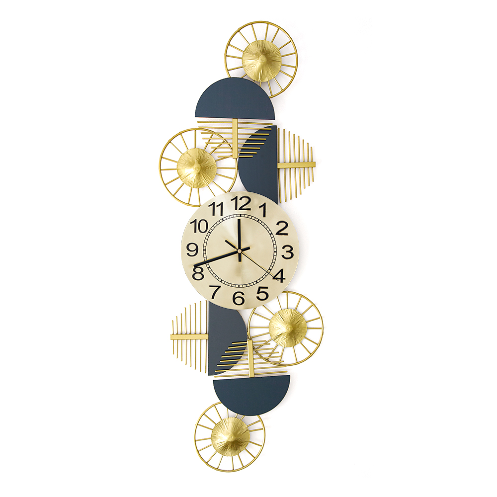 Style B Black&Gold Luxury Fashion Artistic Home Large Metal Wall Clock Decor