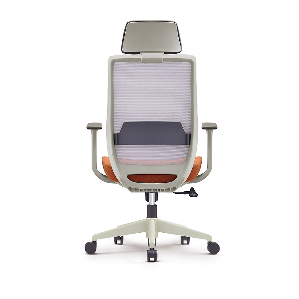 Minimalist Orange Breathable Office Chair Upholstered Adjustable Height
