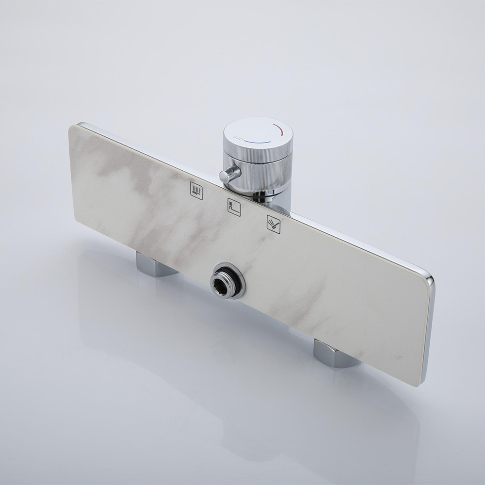 200mm Exposed 2function Shower Set Rain Shower Head with Hand Shower Bathroom Remodel Homary UK