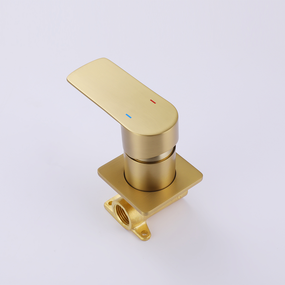 Waterfall Wall Mount Brushed Gold Single Lever Handle Bathroom Basin Tap Solid Brass