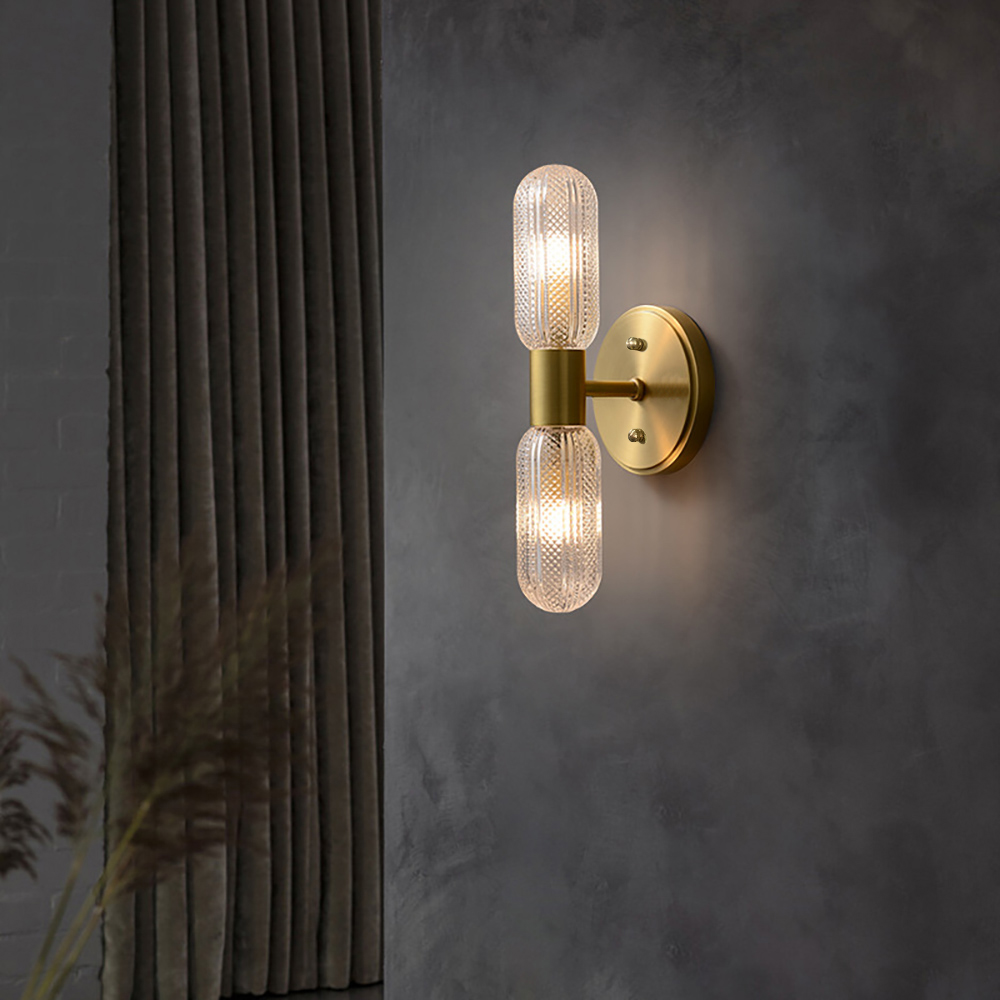Dumboo Gold Brass Wall Sconce 2-Light  LED Indoor Lighting Up and Down