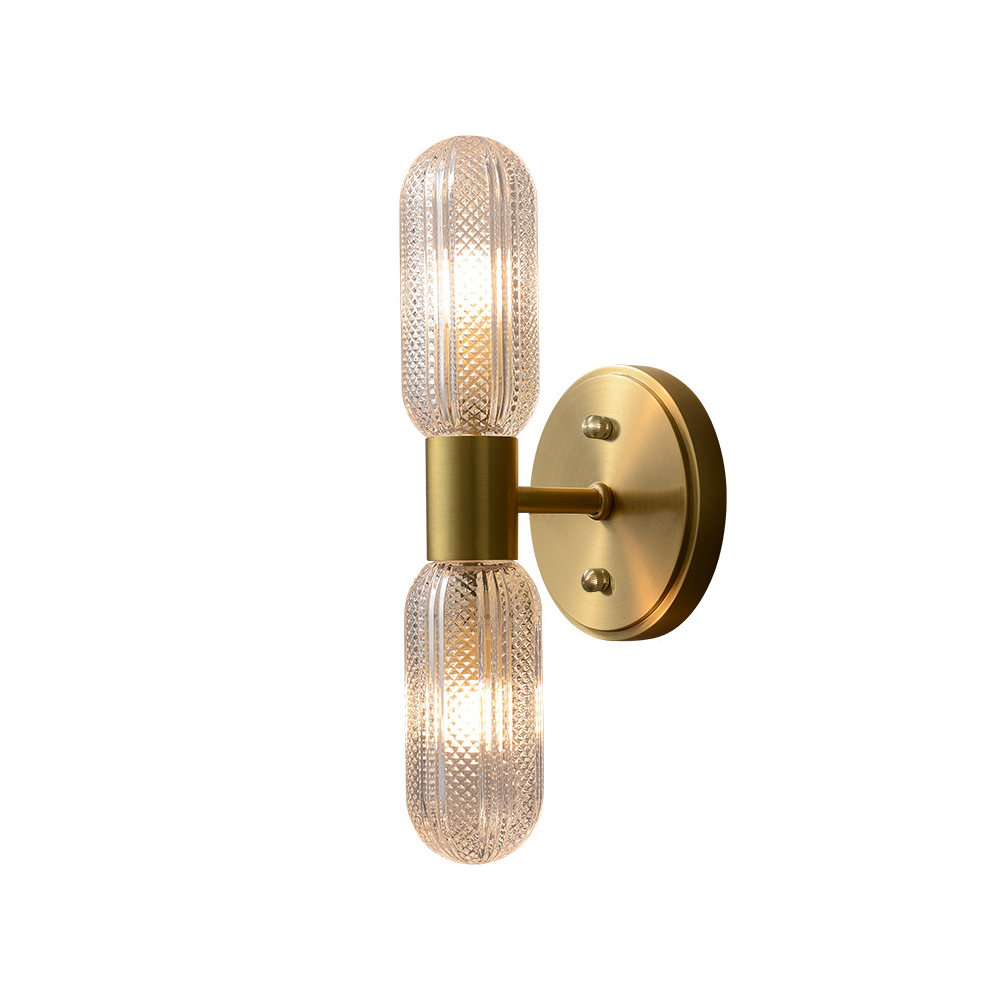 Gold Brass Wall Sconce 2Light LED Indoor Lighting Up and DownHomary