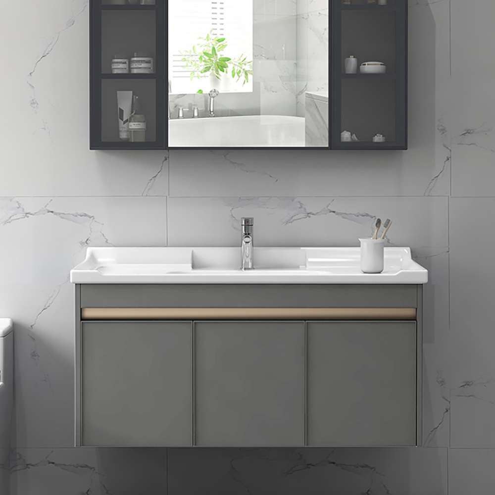 

24 inch Modern Floating Gray Bathroom Vanity with Sink