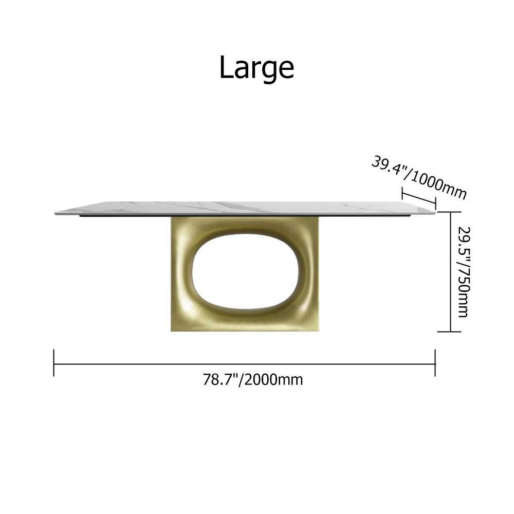 63" White and Black Dining Table Rectangular Stone TabletopHomary