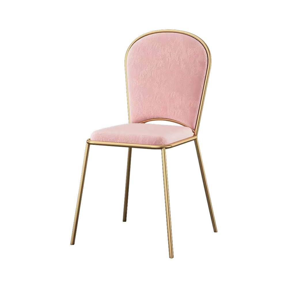 Pink Upholstered Velvet Dining Chair Set of 2Homary