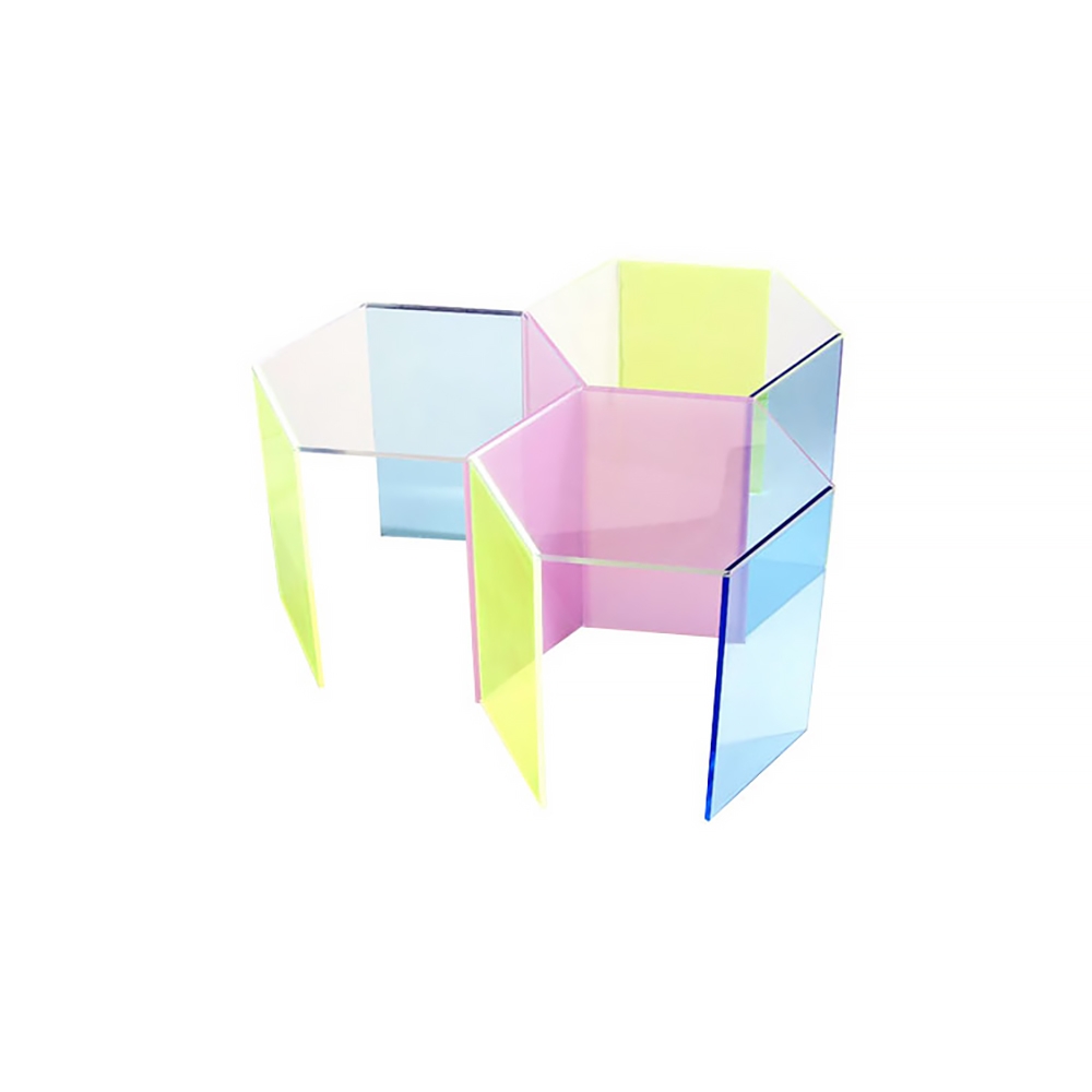 Acrylic End Table Colorful Side Table Modern Accent Table Lucite Side