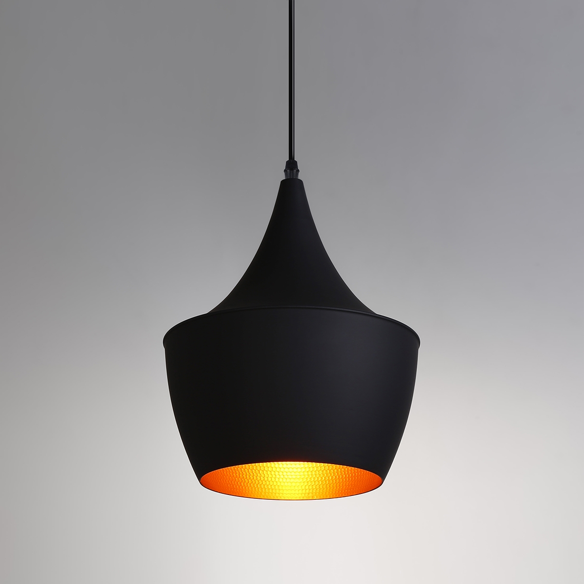Lámpara colgante moderna minimalista de aluminio, color negro