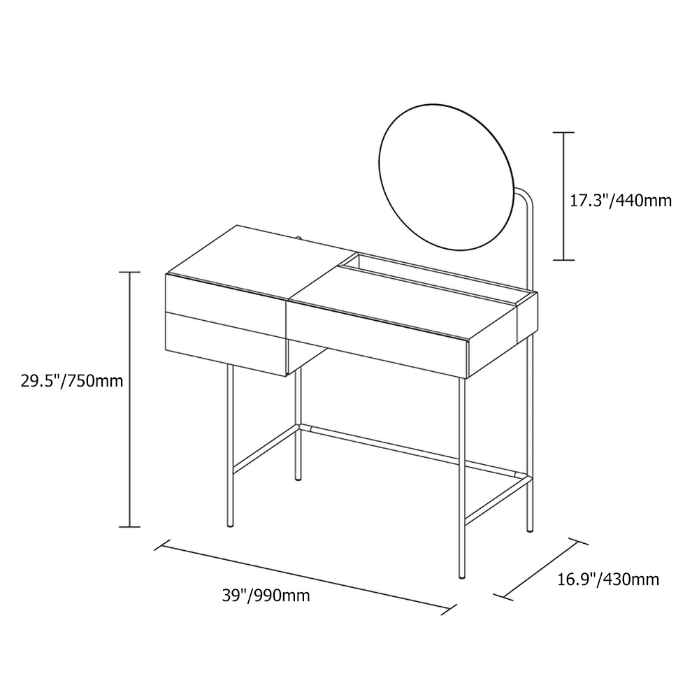Modern Makeup Vanity Desk with Mirror Dressing Table Makeup Desk with