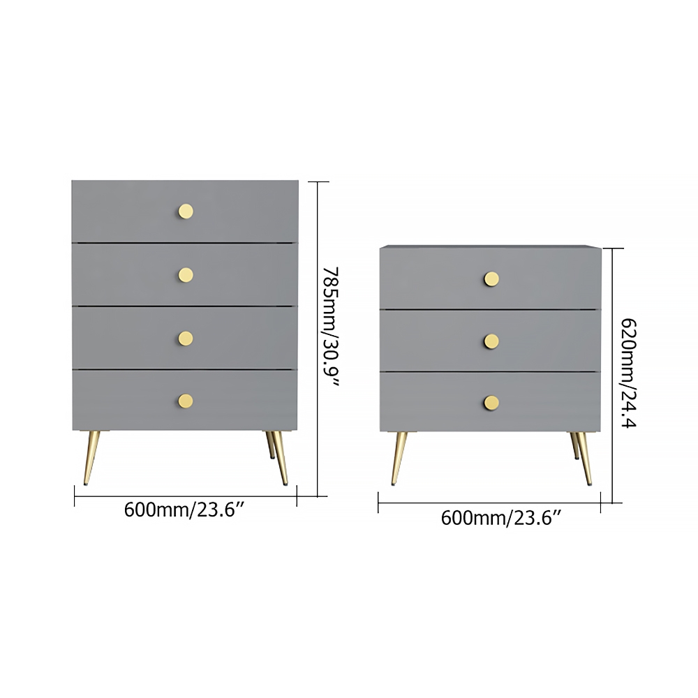 Gray Chest of Drawers Mid-Century 3 Drawer Accent Chest Small