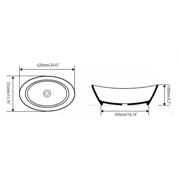 Modern Oval Stone Resin Deep Vessel Bathroom Sink in Matte White with Pop Up Drain
