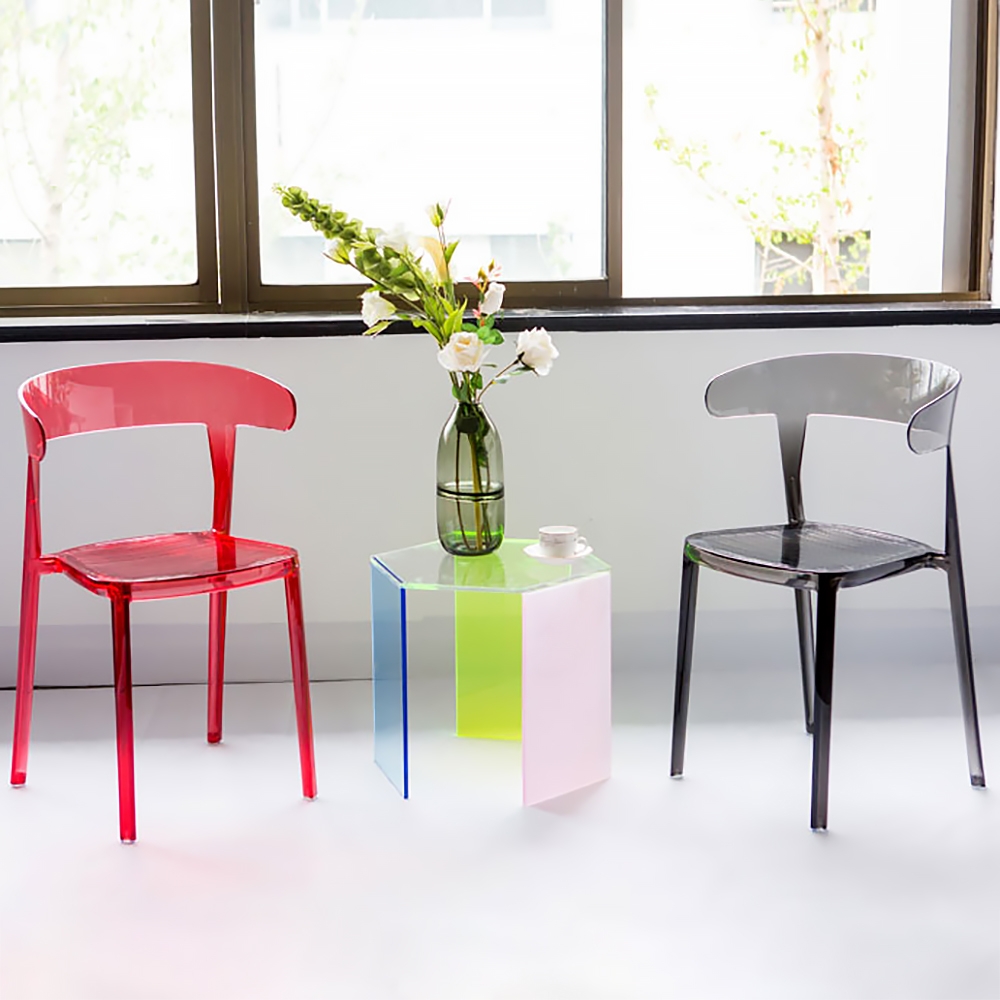 Acrylic End Table Colorful Side Table Modern Accent Table Lucite Side