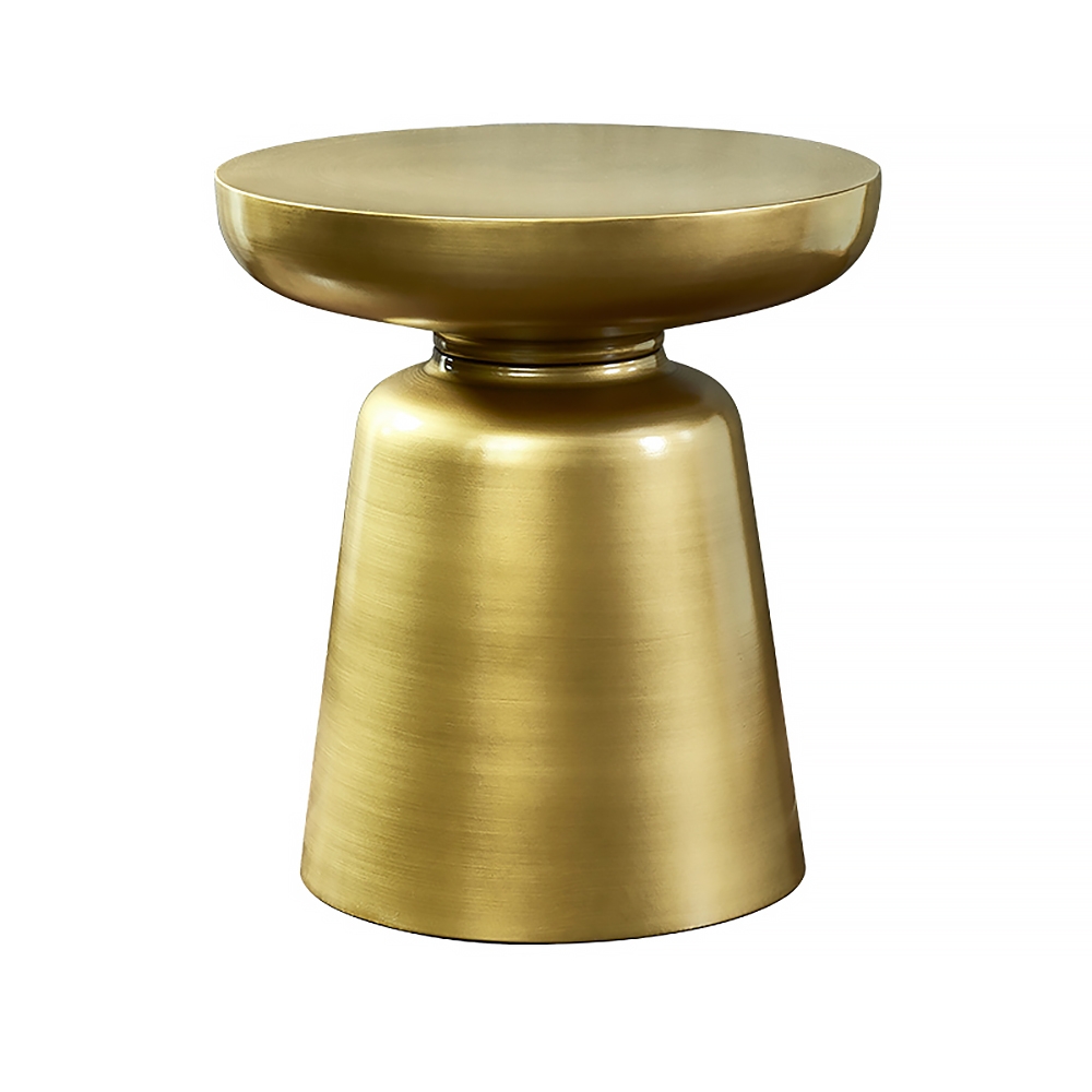 Modern Round Side Table Metal End Table in Bronze-Homary