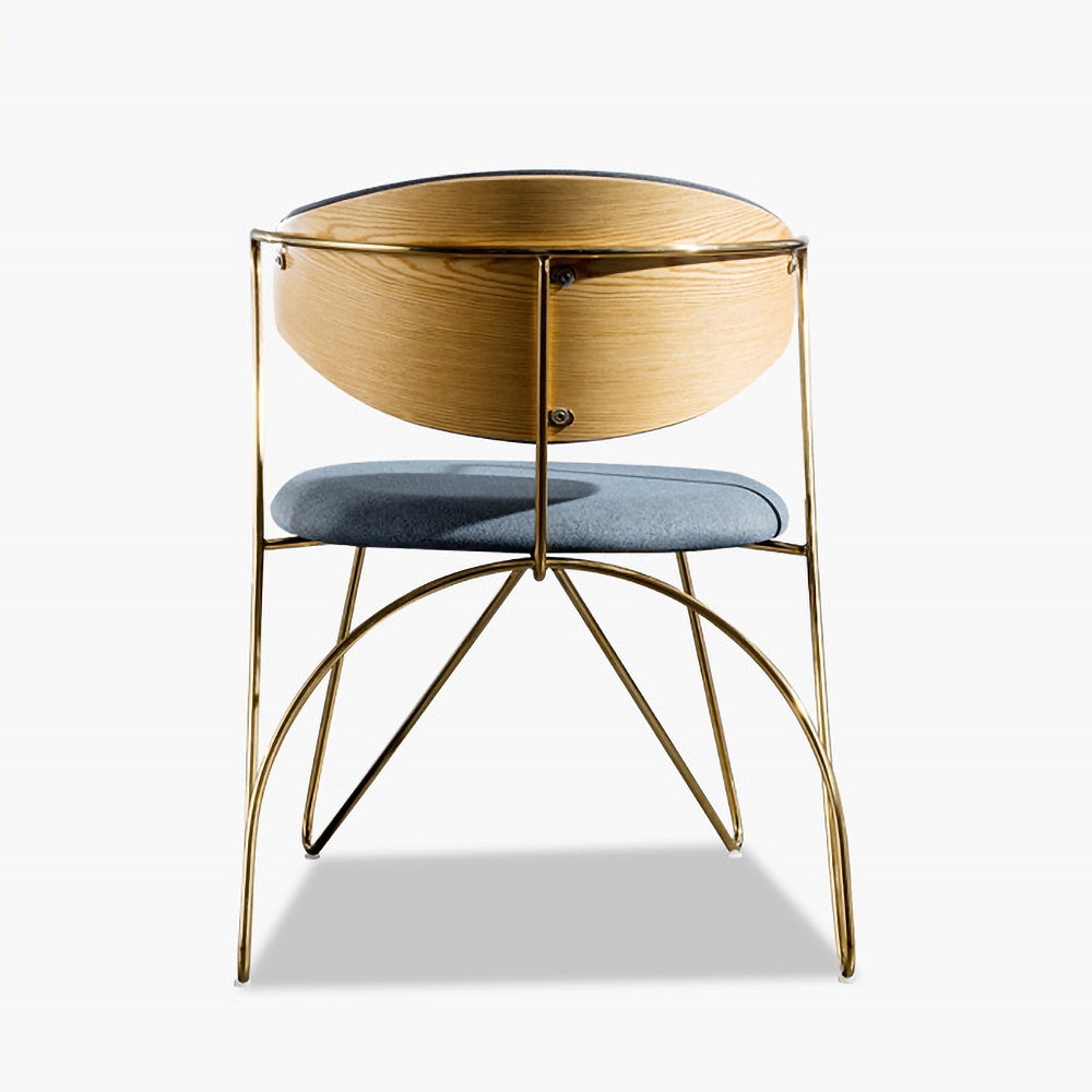 Blue Dining Chair Upholstered Linen Modern Arm Chair Set of 2Homary