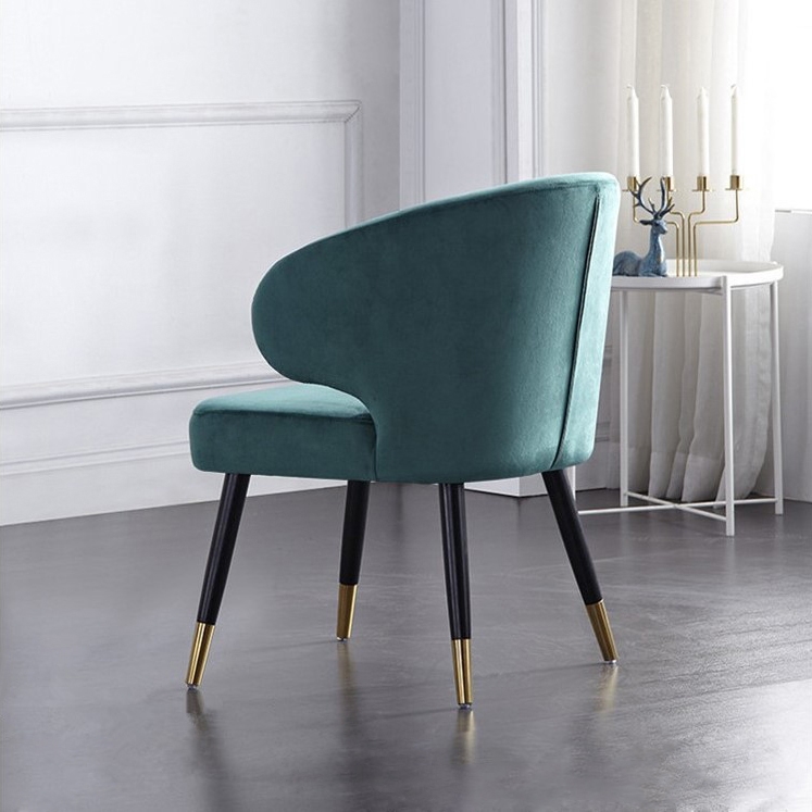Upholstered Dining Chairs MidCentury Green Velvet Dining Chairs with