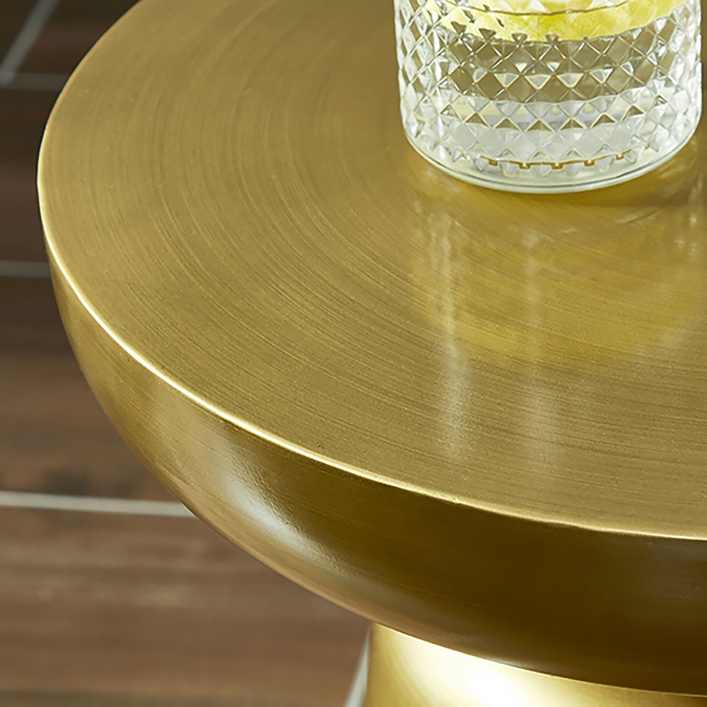 Modern Round Side Table Metal End Table in BronzeHomary