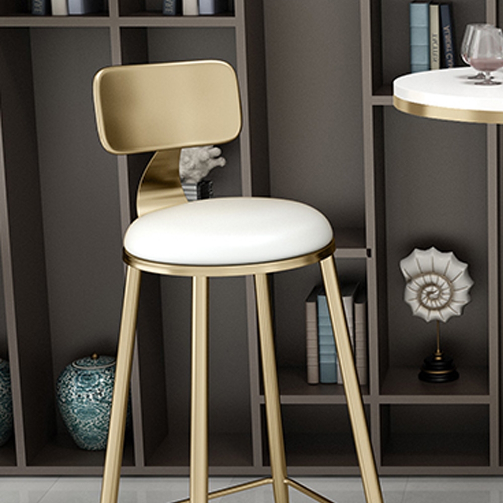 1000mm Modern White Bar Stool Set of 2 with Backs and Footrests Counter Height Stools